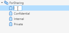 Empty label name with a cursor