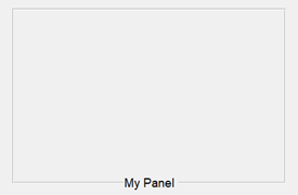 Panel with a title in the bottom center