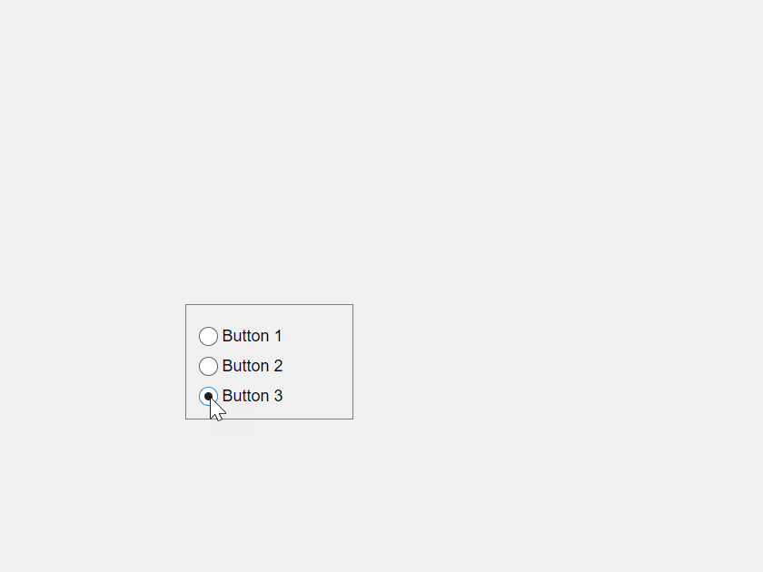 ラジオ ボタンとトグル ボタンを管理するボタン グループの作成 MATLAB uibuttongroup