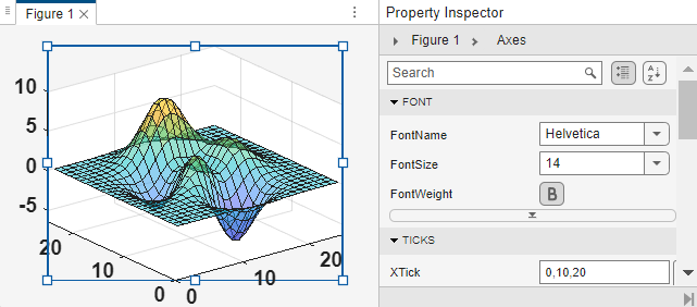 Property Inspector Open property inspector MATLAB