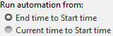 Run automation from end to start configuration