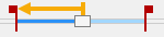 Interval flags showing automation run from current frame to start