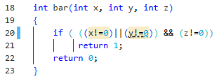 Condition y!=0 highlighted with a dashed underline