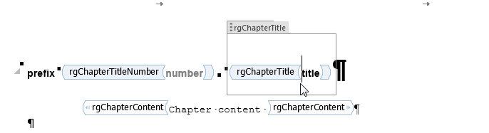 Word template showing the rgChapterTitle after right-clicking