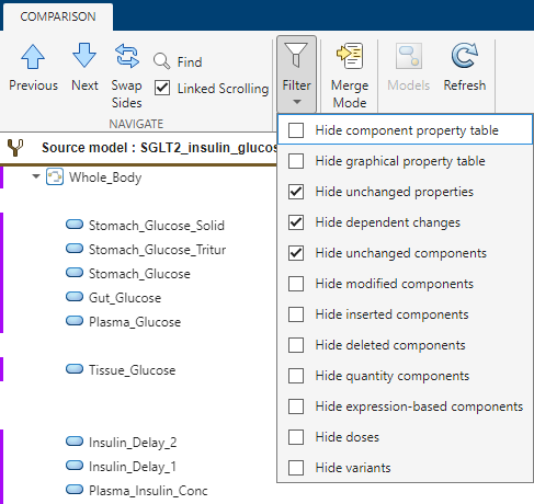 Filter menu of the tool is shown