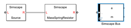 Block diagram with Simscape Bus block configured