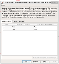 Numerical compensation dialog box