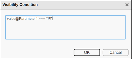 set the visibility condition using the evaluated value of the parameter