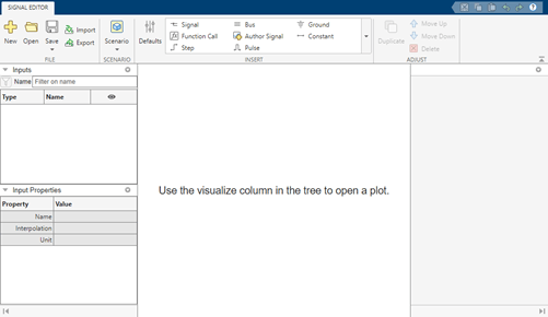 Signal Editor tool default