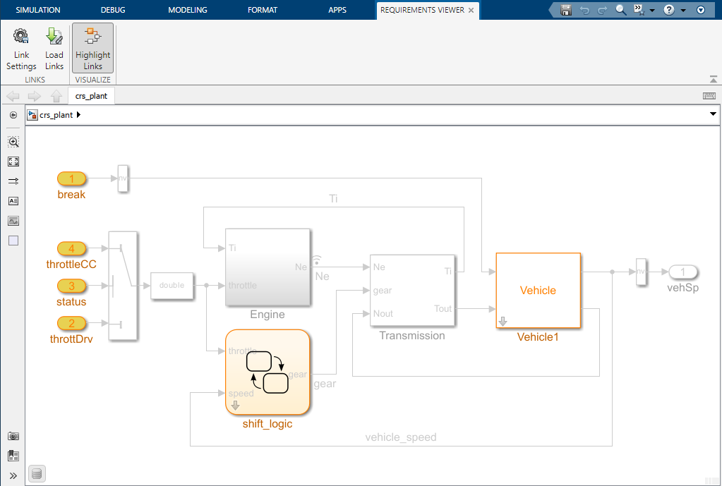 Requirements Viewer See links between requirements and model blocks