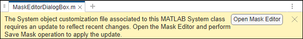 Notification on a stale mask customization