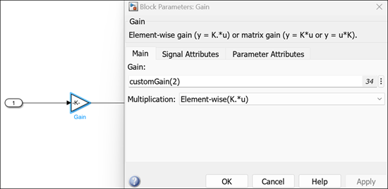 Child block referring the tunable parameter