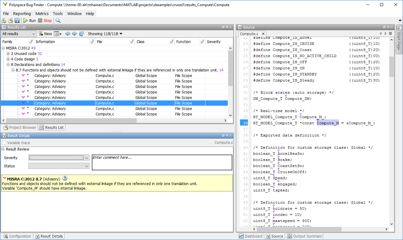 コードの解析とソフトウェアインザループのテスト MATLAB & Simulink