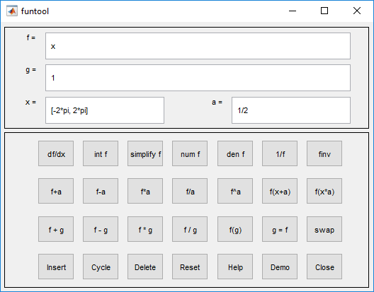 Control panel of the funtool app