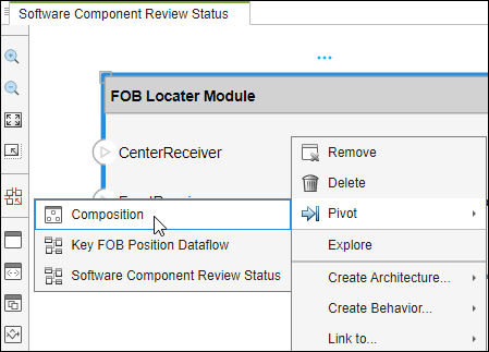 Component in view FOB Locater Module with option to Pivot to Composition in context menu