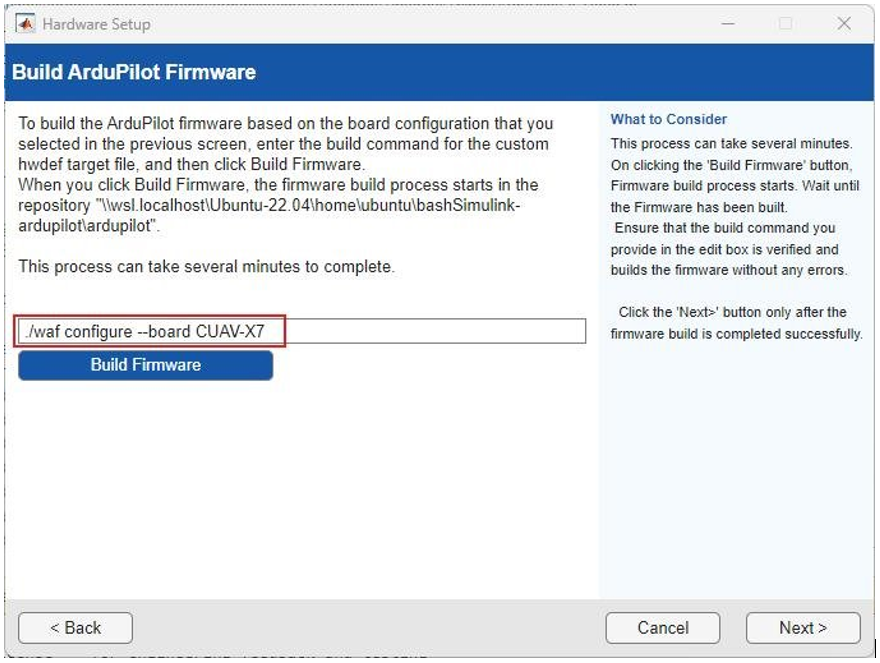 Build ArduPilot firmware