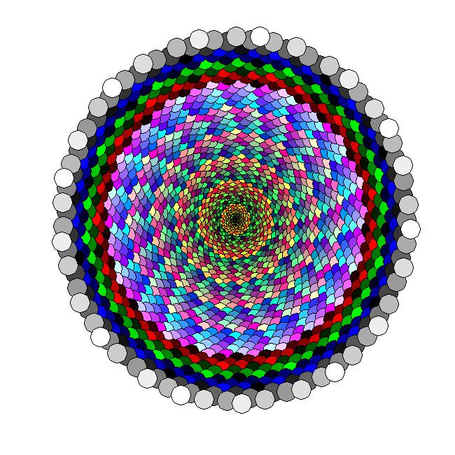 Colorful Fibonacci Scatter Spiral - MATLAB Mini Hack 2022