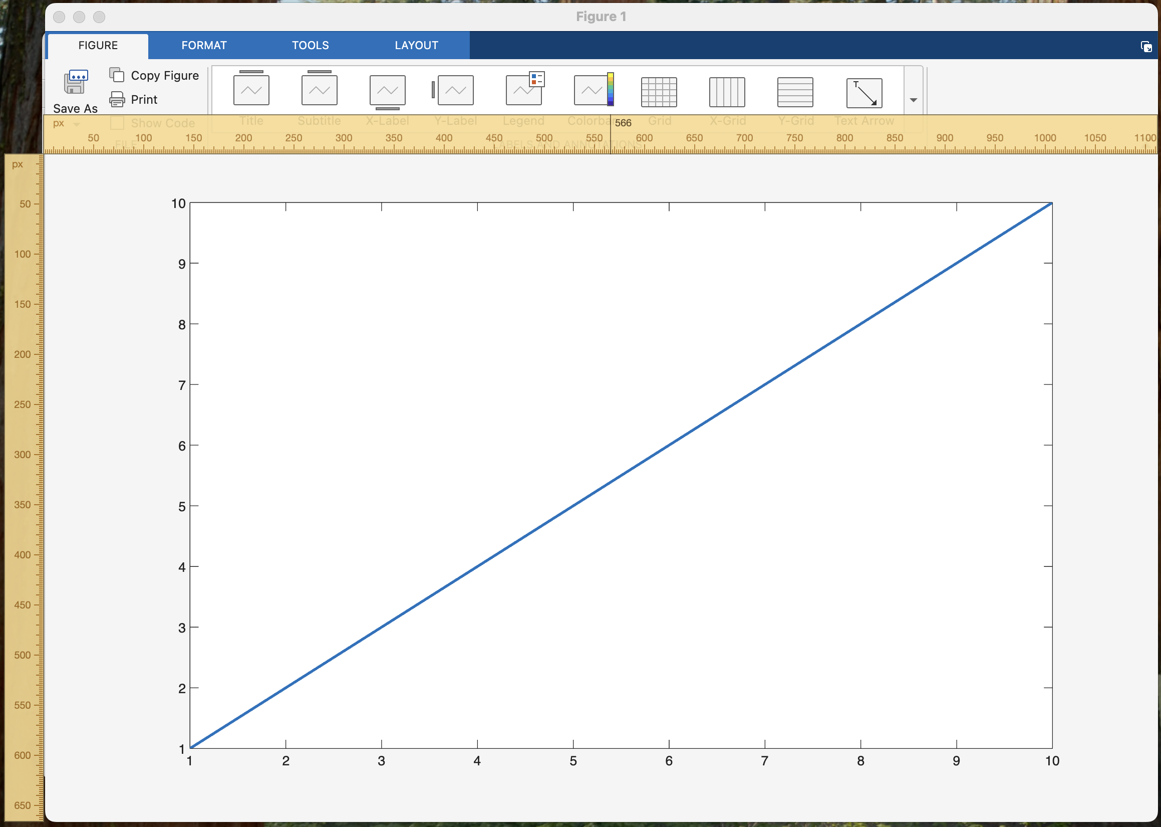 Screen shot showing pixel size of the figure content area
