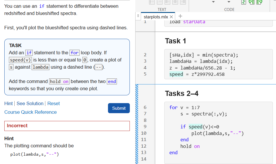 I am taking MATLAB On-ramp course - getting incorrect error though code ...