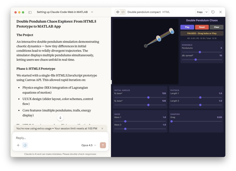 Claude and HTML artifact view