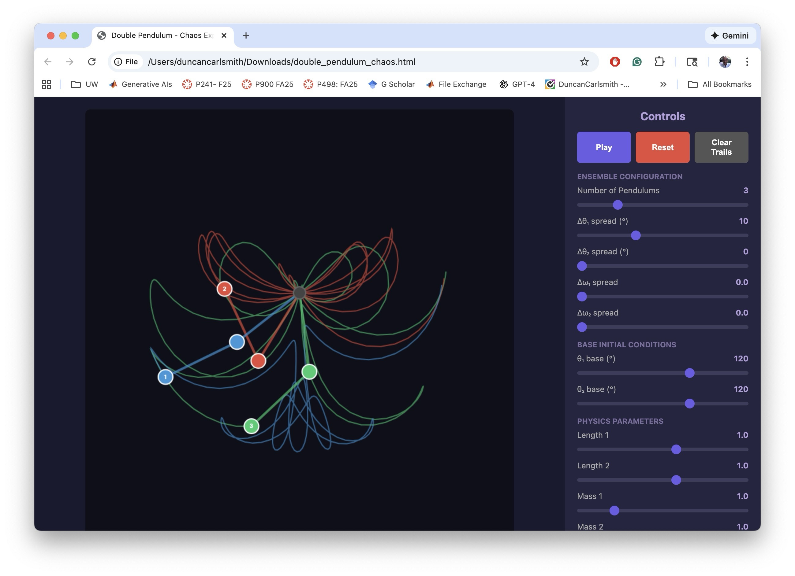 Double Pendulum HTML5 web version